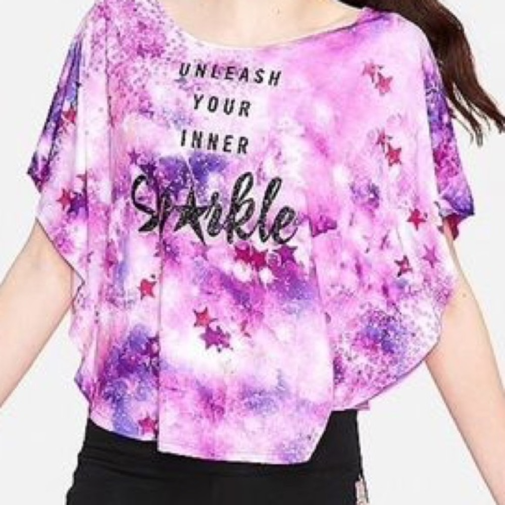 Women’s Small Kids 18 Purple Cape Motivational Top